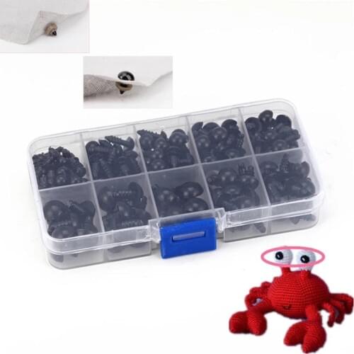 180pcs 6/8/9/10/12mm Boxed Plush Toy Plastic Eyes Accessories Contain Gasket DIY Knit Dolls Eye