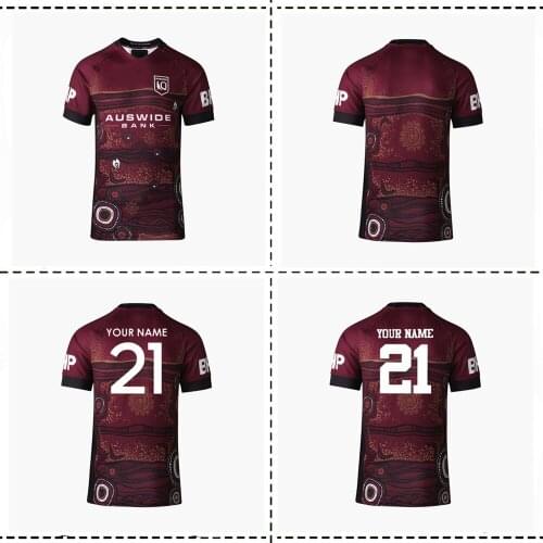 2021 QUEENSLAND MAROONS STATE OF ORIGIN CAPTAINS RUN JERSEY QLD Maroons 2021 Mens Indigenous Training Rugby Jersey size S-5XL