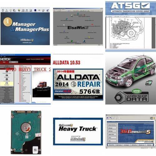 2021 auto repair offline software Alldata V10.53 OD5 2015+AutoData+All data+ElsaWin+Vivid 1TB HDD for Car/Truck English software