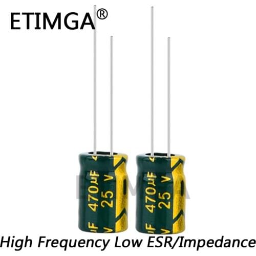 30pcs/lot 25V 470UF Low ESR/Impedance High Frequency Aluminum Electrolytic Capacitor Size 8*12 470UF25V 20