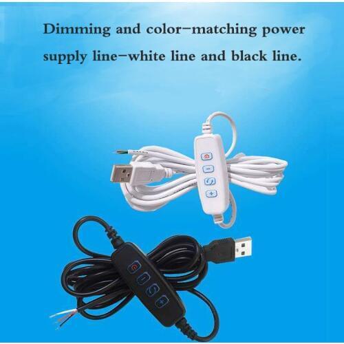 DC 5V LED Dimmer USB Port Power Supply Line Dimming Color-matching Extension Cable With ON OFF Switch Adapter For LED Light