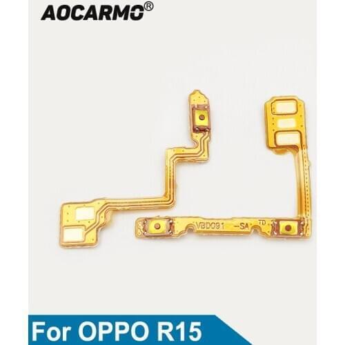 Aocarmo For OPPO R15 PACM00 Power On/Off Volume Up/Down Button Flex Cable Replacement Parts