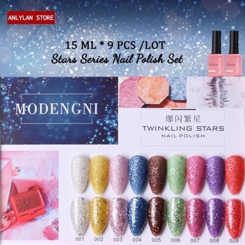15ML Twinkling Gel Nail Fashion UV Gel Nail Polish Soak Off Vernish Semi Permanent LED Nail Polish Lacquer Gel Polish Kit