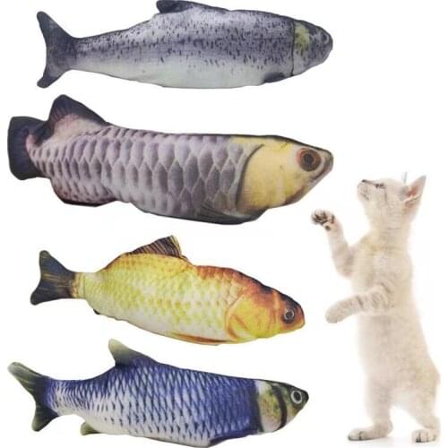 Cat Toy Fish USB Charging Simulation Fish Electric Pet Cats Chew Bite Interactive Toys Dancing Moving Floppy Wagging Fish