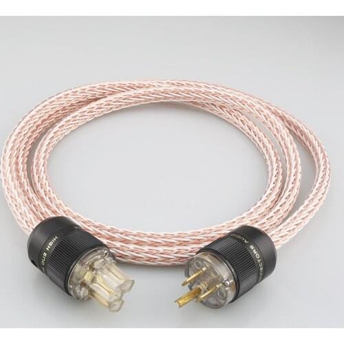 HIFI 12TC Power Cable High Quality 6N OCC Hifi Power Cord with US /EU Plug for Amplifier DVD Mulitimedia