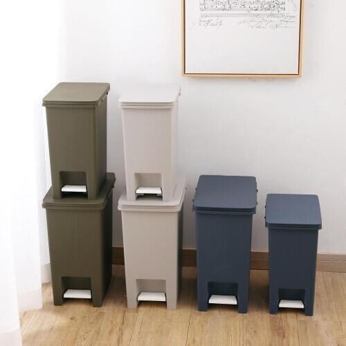 10/15L Nordic Style Trash Can Foot Pedal Type Trash Bin Wastebasket Kitchen Living Room Garbage Storage Bin Can Plastic Dustbin