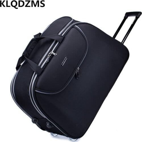 KLQDZMS Mens Rolling Luggage 18 Inch Large Capacity Handbag Portable Trolley Luggage Bag Multifunctional Trolley Backpack