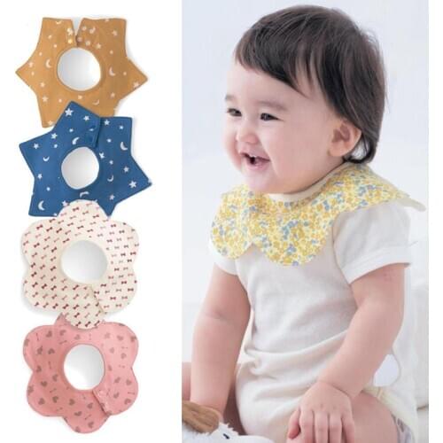 2017 Fashion Baby Bibs Print Cotton Burp Cloths Round Neck 360 Degree Saliva Bibs For Girls Boys Feeding Smock Babadores