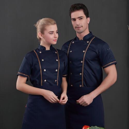 New Arrival Chef Work Clothes Summer Short-sleeved Breathable Chef Jacket Restaurant Hotel Cook Food Service Uniform Coat