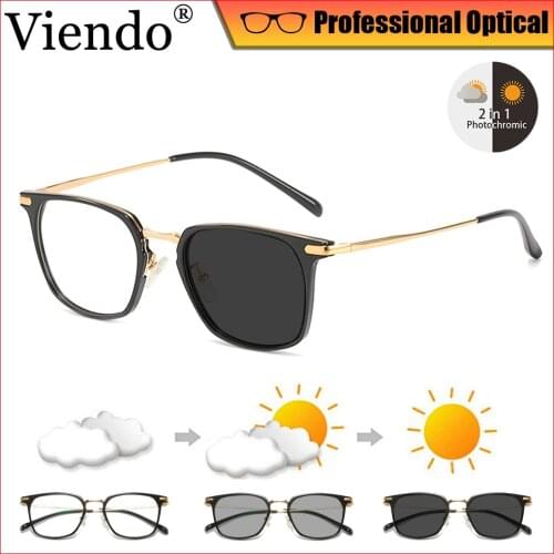 Photochromic Anti Blue Ray Eyeglasses Square Blue Light Blocking Computer Glasses Auto Color Changing Protection Sunglasses