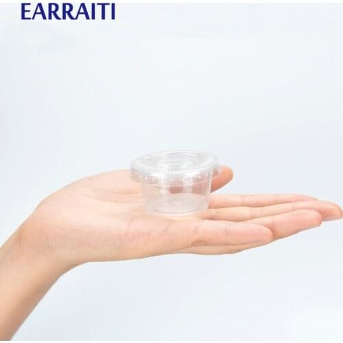 1oz 30ml Pudding Cup Disposable Plastic Cups Lid Small Containers Dessert Jelly Drinking Sauce Vinegar Box Cover Wedding Party