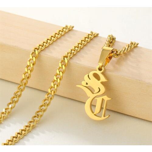 Custom Name Letters Necklaces & Pendants with 3mm Cuban Chain Stainless Steel Charms For Men Women Hip Hop Jewelry Birthday Gift