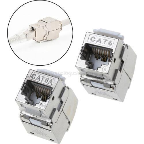 RJ45 Keystone Cat6 Cat6A Shielded FTP Zinc Alloy Module Keystone Jack Network Connector Adapter D31 Dropship