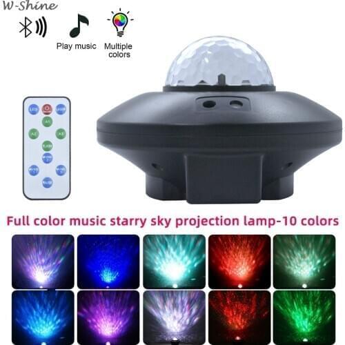 Romantic Colorful Starry Sky Ocean Projector Night Light Remote Control Ocean Wave Projection Lamp With Bluetooth Music Speaker