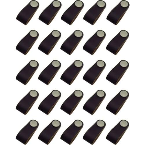 25Pcs Handmade Leather Suitcase Handle Drawer Cabinet Leather Handle Pulls Knob for Kitchen