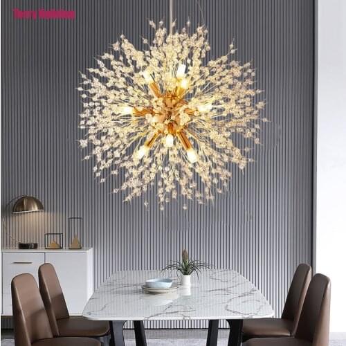 Firefly Crystal Lamp Dining Room Nordic lighting dining room lamp modern light luxurious Dandelion Bedroom Chandelier