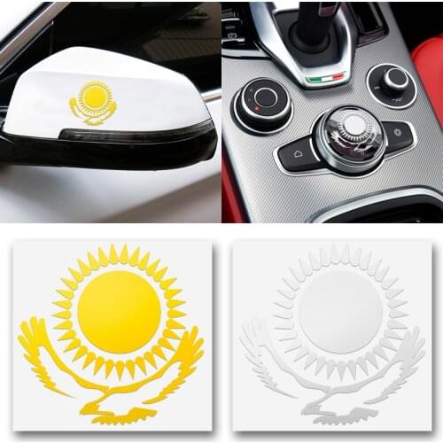 Car Styling 3D Kazakhstan Sun eagle emblem Body Badge Interior Exterior Decoration Sticker Metal Auto Emblem Motorcycle Decals