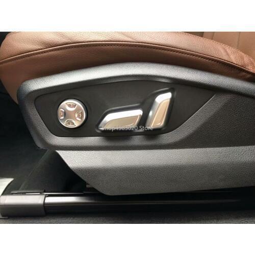 Car-styling 6pcs ABS chrome Car Interior Seat Adjustment Decoration Sequins Stickers Auto Accessories For Audi Q5 2018 2019