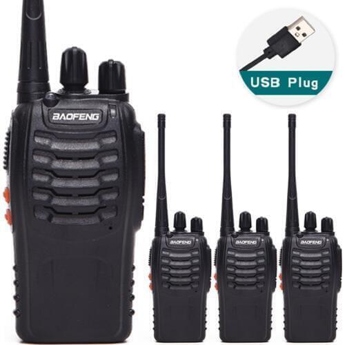4pcs BAOFENG BF-888S Walkie talkie UHF Two way radio baofeng 888S UHF 400-470MHz 16CH Portable Transceiver with Earpiece
