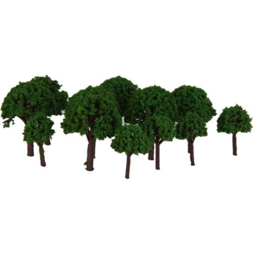 50pcs Model Tree 3cm Green Train Railroad Architecture Diorama Z T Scale for DIY Crafts or Building Models