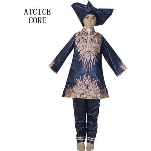AFRICAN DRESSES FOR CHILDREN 100% cooton dashiki fashion EMBROIDERY DESIGN FOR BABY GIRL TOP WITH PANTS
