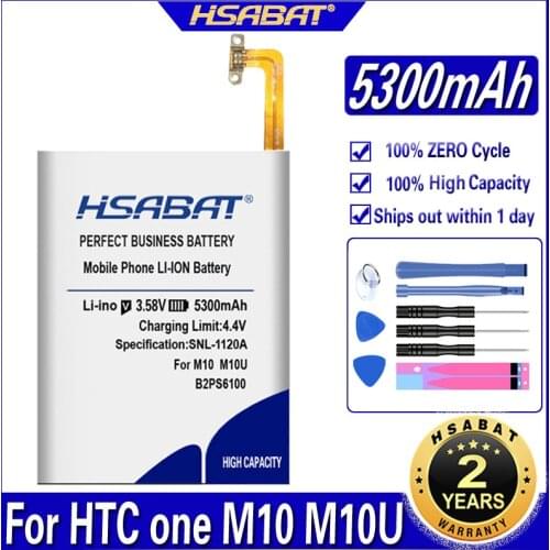 HSABAT 5300mAh B2PS6100 Phone Battery Fit for HTC One M10 10/10 Lifestyle M10H