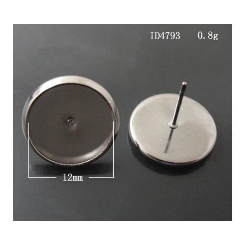 Free shipping!!! 500pcs dull silver Cabochon Settings Earring Post /pad 12mm,earrings Stud
