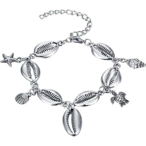 Bohemian Women Shell Starfish Turtle Charm Anklet Foot Bracelet Jewelry Gift