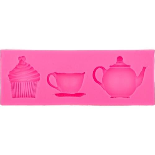 Teapot cup tea Chocolate Candy Jello 3D silicone Mold Mould Cartoon Figre/cake Decorating tools F0571