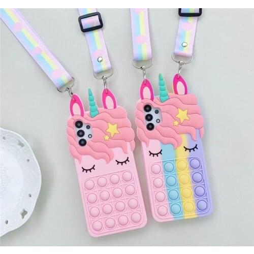 Pop Fidget Toys Bubble Case For Samsung Galaxy A31 A51 A71 A32 A52 A72 A01 A02s A12 A21 A11 A50s A30s A20e A10e M01 M11 Cover