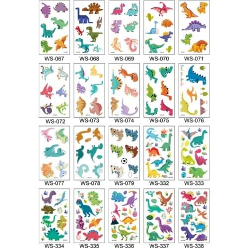 Dinosaur Temporary Tattoos For Kids Boys Birthday Party 70 Tattoos (Pack of 13 Sheets) Waterproof Dinosaur Stickers
