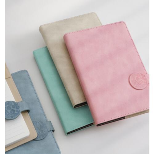Free Logo Custom Leather Mini A6 Notebook Writing Pads Binder Diary Office School Mini Cute A6 PU Notepad Girl Kids Gift