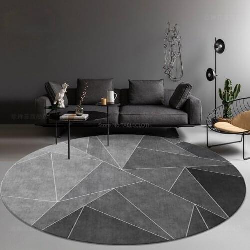 Nordic Style Living Room Bedroom Round Carpet Hanging Basket Computer Study Dining Table Mat Non-slip Mat