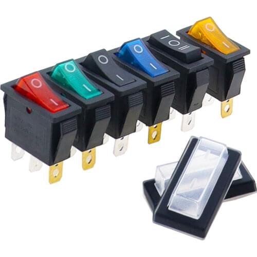 KCD3 Rocker Switch ON-OFF 2 Position 3 Pin Electrical equipment With Light Power Switch 16A 250VAC/ 20A 125VAC 35mm*31mm*14mm