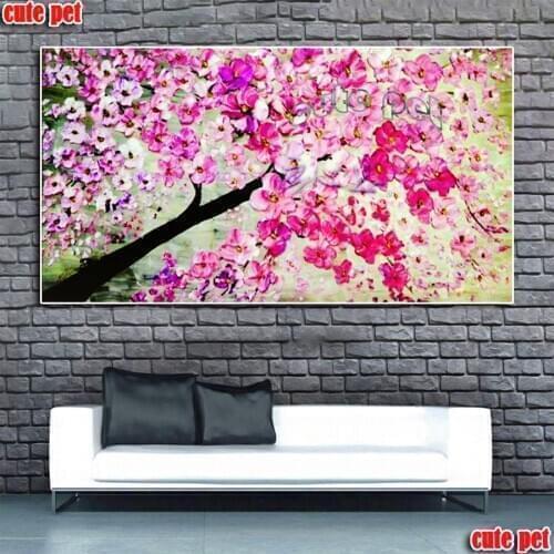 New DIY diamond painting cross stitch kits Plum blossom branch diamond embroidery mosaic pictures flower numbers art decor large