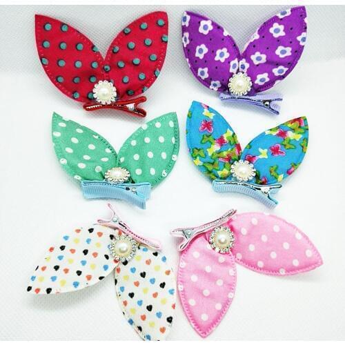 2019 New Pet Grooming Accessories cute dog hairpin fashion rabbit ear pearl pet hair clip #TYP19071901