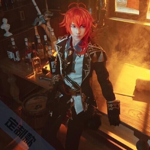 2020 New Arrival Game Genshin Impact Diluc Ragnvindr Cosplay Costume Christmas New Outfit