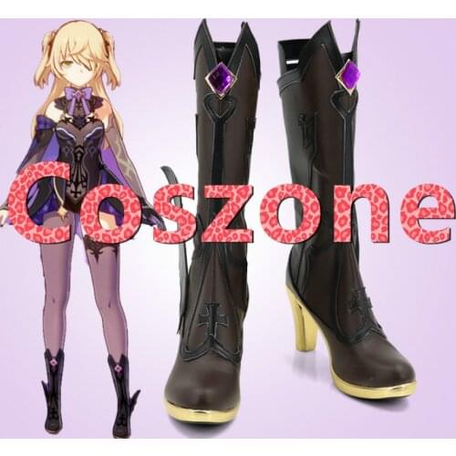 Genshin Impact Fischl Cosplay Shoes Boots Halloween Carnival Cosplay Costume Accessories