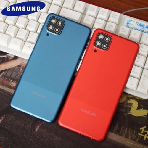 Official Samsung Battery Back Housing Cover Plastic Door Rear Phone Replacement Case For Galaxy A12 A125 A125F Camera Glass Lens