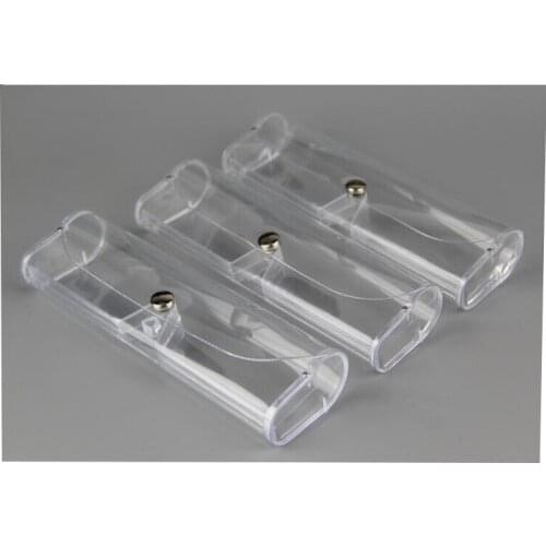 Wholesale 50pcs Portable clear PVC Eye Glasses Box Bag Case Protection Carry Box Eyewear Accessoires fashion pen storage box