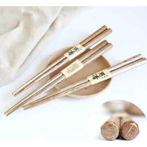 2pcs Set Chopsticks Japanese Men Chopsticks Ironwood Primary Coarse Head Star Anise Male Wooden Chopsticks palillos japoneses
