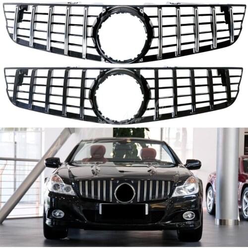 Car Front Racing Facelift Grill Upper Billet Grille Cover For Mercedes-Benz R230 2008-2012 GT