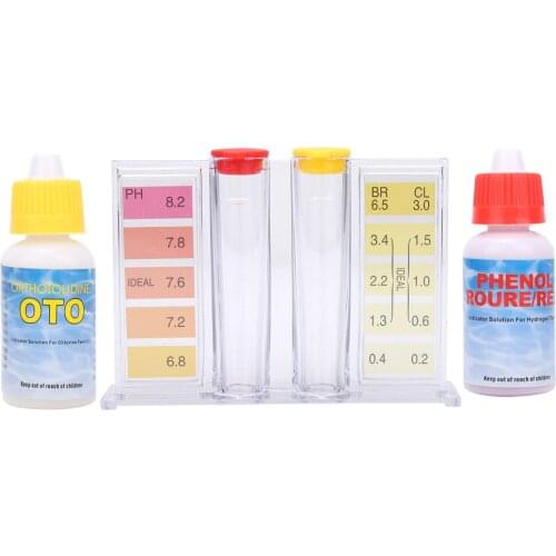 Swimming Pool Water Quality PH Test Kit Chlorine Liquid Hydroponics Aquarium PH Measuring For Cleaner Accessories