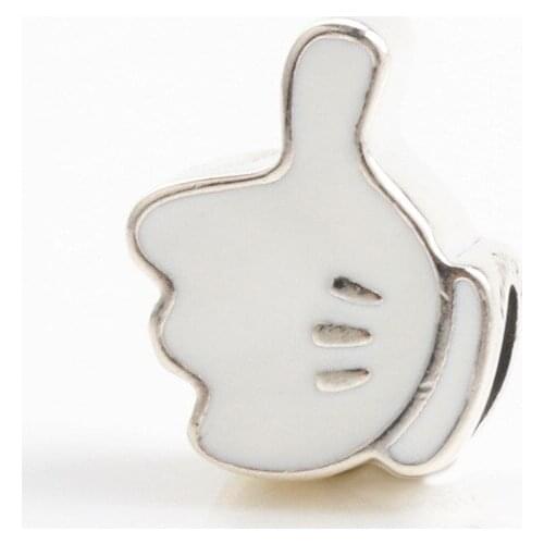 DoDoFly Authentic 925 Silver Thumb Mickey Charm beads Fit Original charms Bracelet Necklace Pendant