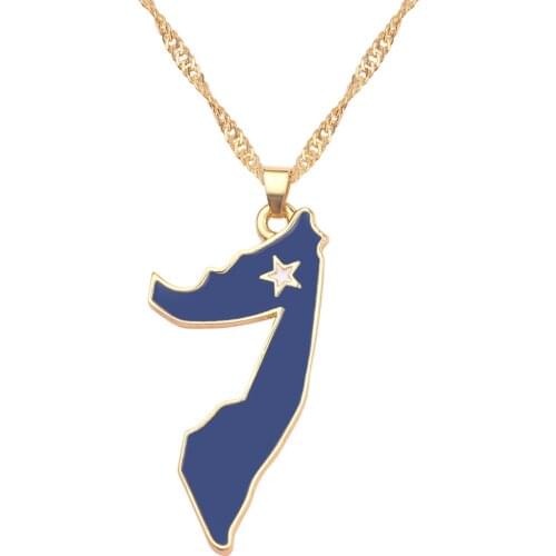 Somalia Map flag Pendants & Necklaces Gold Color Jewelry For Women/Men Unisex Somaliland Necklace choker gifts