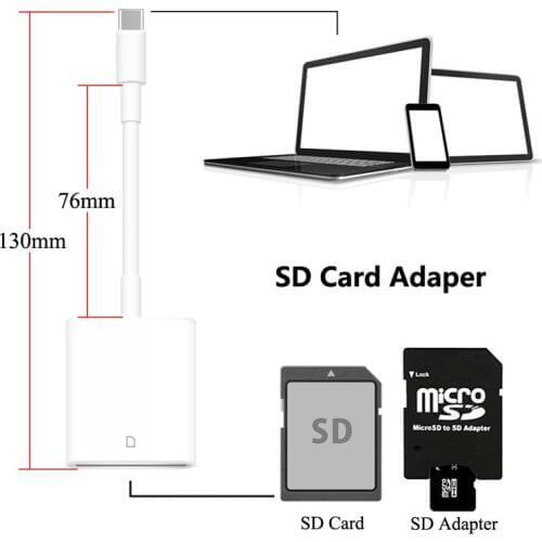 Portable USB 3.1 to Type-C Adapter USB to Type C Micro Converter OTG Adapter with TF SD Memory Card Read