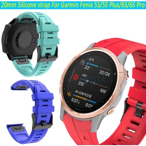 20mm Watchband For Garmin Fenix 6S Pro 5S Plus Silicone Band Fenix6S Fenix5S Watch Easyfit Wrist Strap Accessories sports Correa