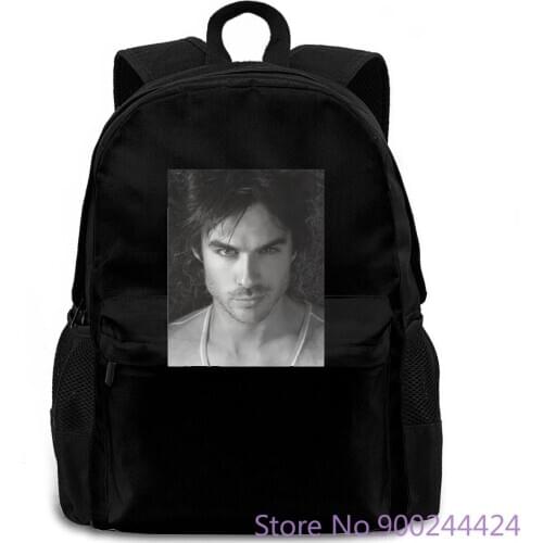 DAMON SALVATORE THE VAMPIRE DIARIES IAN SOMERHALDER CP23 UNISEX WHITE New Brand- women men backpack laptop travel school