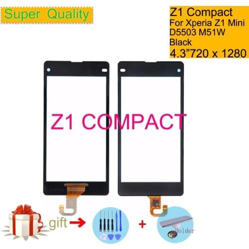 Touchscreen For Sony Xperia Z1 Compact D5503 M51W Touch Screen Digitizer Front Outer Glass Z1 Mini Touch Panel Sensor Lens