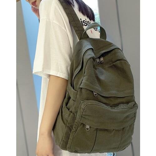 Girl Fabric School Bag New Fashion College Student Vintage Women Backpack Canvas Female Laptop Bag Travel Kawaii Ladies Backpack